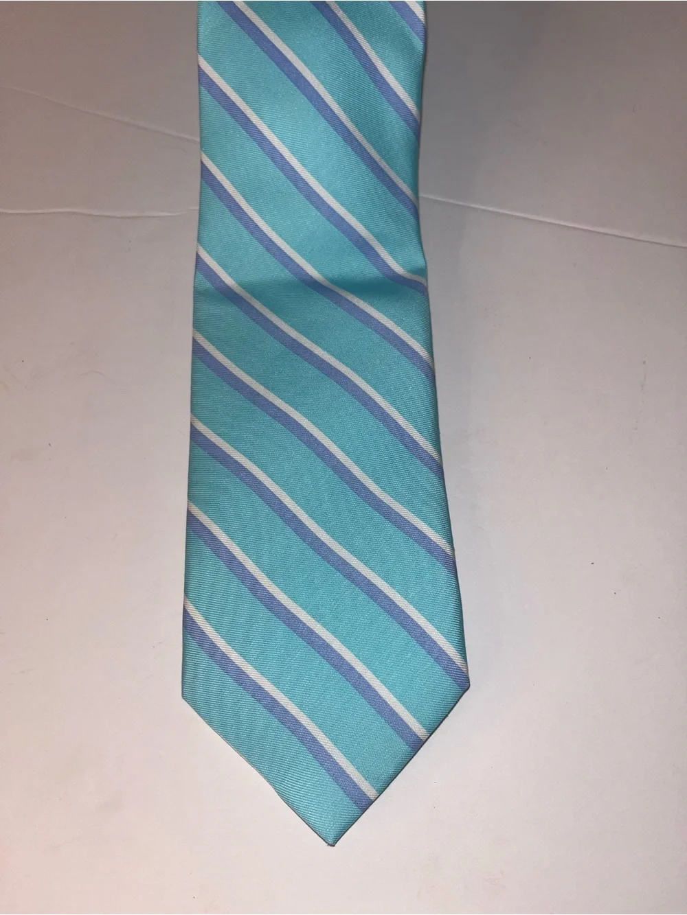 Men's Aqua Striped Silk Tie - Classic Formal Accessory Vineyard Vines NWT Blue